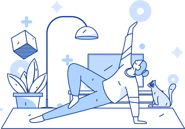 Woman doing floor exercise  Illustration