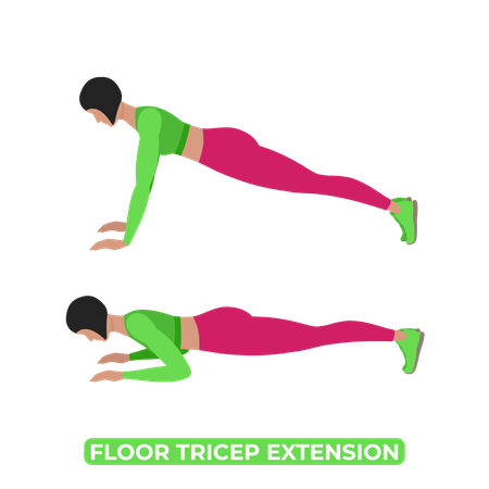 Woman Doing Floor Tricep Extension  Illustration
