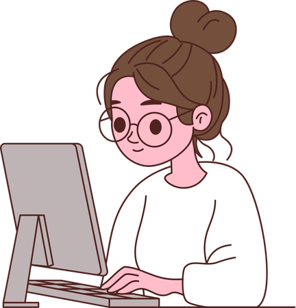 Woman doing freelancing  Illustration