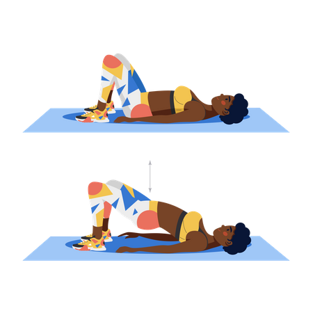 Woman doing Glute bridge exercise  Illustration