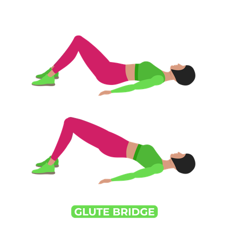 Woman Doing Glute Bridge  Illustration