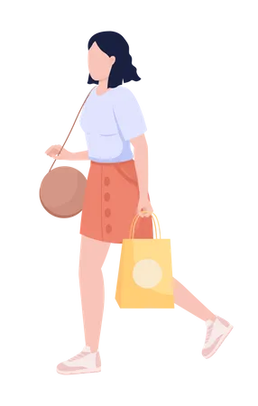 Woman Doing Grocery Shopping  Illustration