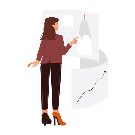 Woman Doing Growth Analysis  Illustration