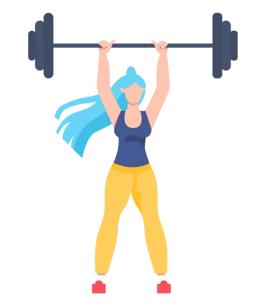 Woman doing gymnastics and workout  Illustration