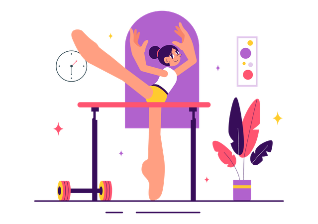 Woman doing Gymnastics  Illustration