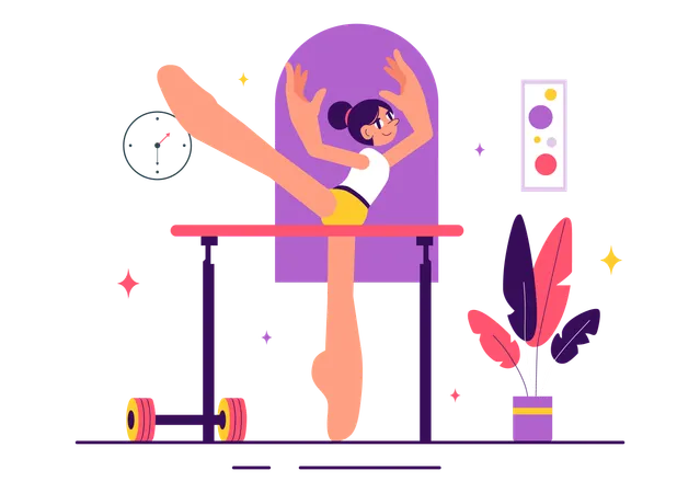 Woman doing Gymnastics  Illustration