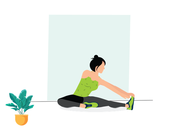 Woman doing Hamstring Stretch  Illustration