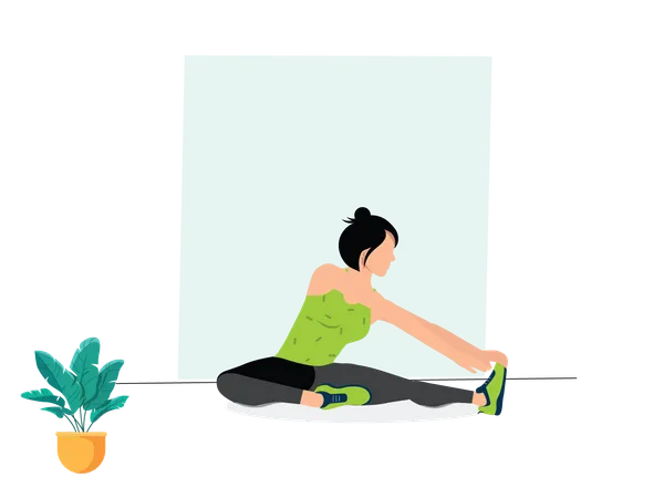 Woman doing Hamstring Stretch  Illustration