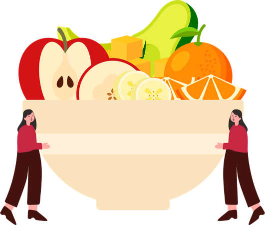 Woman doing healthy diet  Illustration