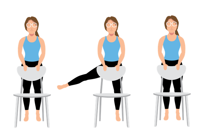 Woman doing Hip abduction  Illustration