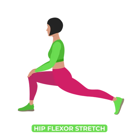 Woman Doing Hip Flexor Stretch  Illustration