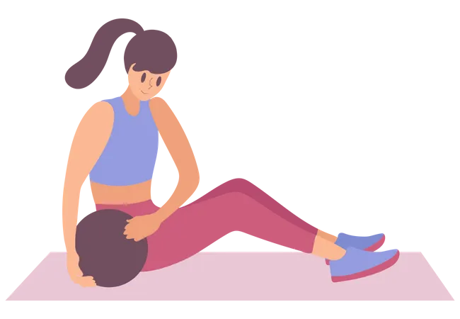 Woman doing home exercise  Illustration