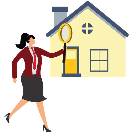 Woman doing Home Inspection  Illustration