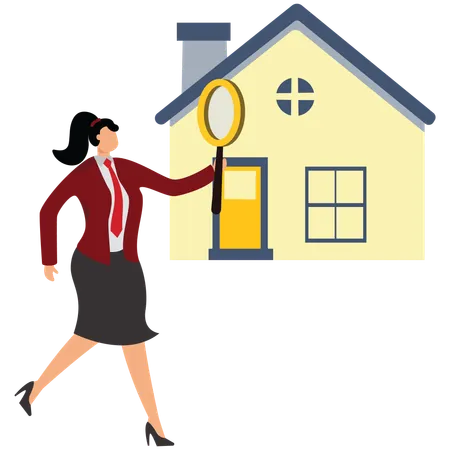 Woman doing Home Inspection  Illustration