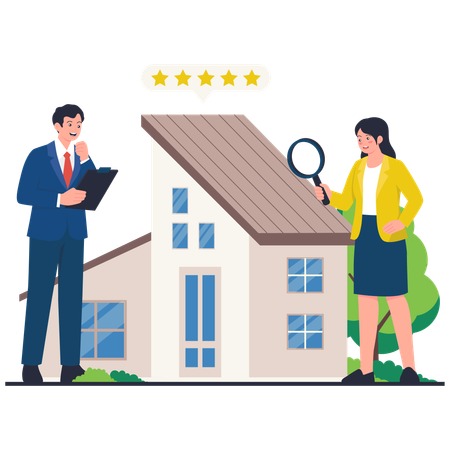 Woman doing Home Inspection Review  Illustration
