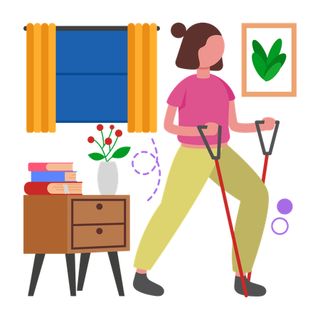 Woman doing Home Workout  Illustration