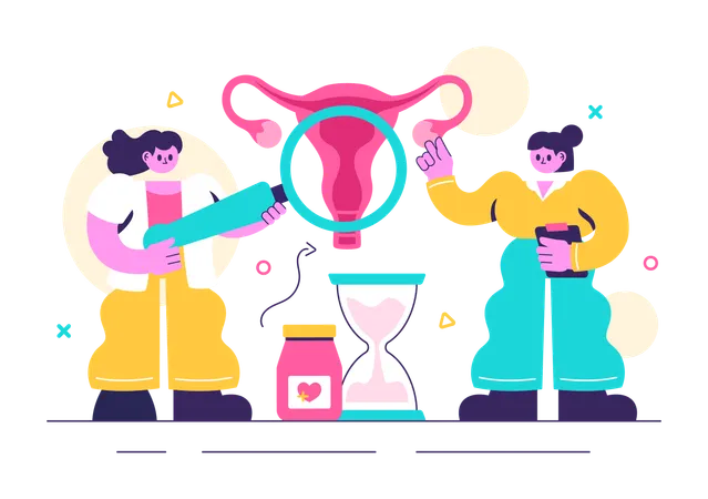 Woman doing hormonal replacement therapy  Illustration