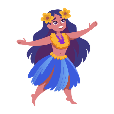 Woman doing Hula dance  Illustration