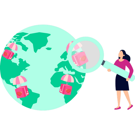 Woman doing humanitarian work  Illustration