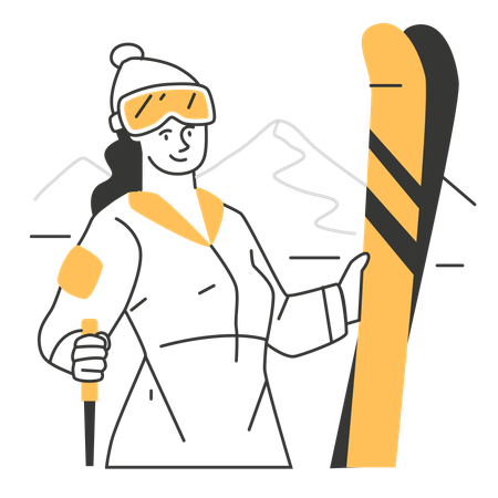 Woman doing ice skating  Illustration