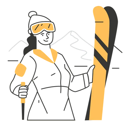 Woman doing ice skating  Illustration