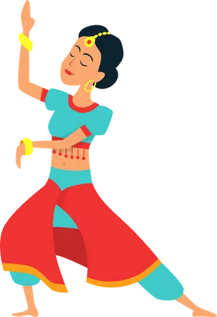 Woman doing Indian dance  Illustration