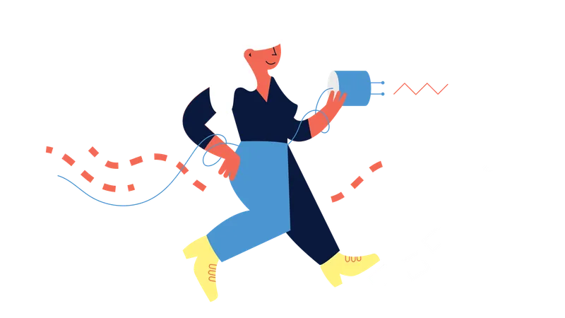 Woman doing intense work  Illustration