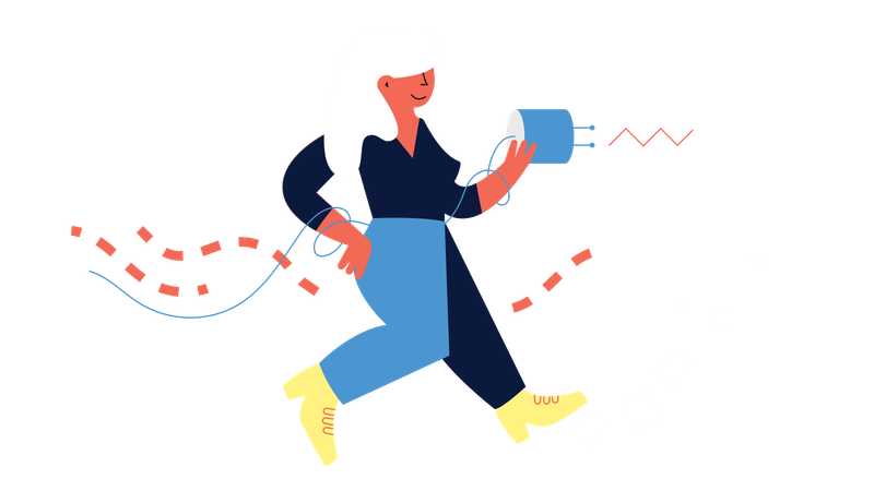 Woman doing intense work  Illustration