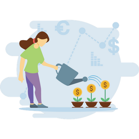 Woman doing investment  Illustration