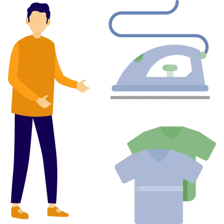 Woman doing iron clothes  Illustration