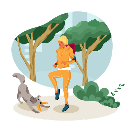 Woman doing jogging Illustration