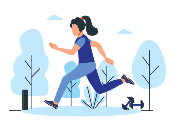 Woman Doing Jogging  Illustration