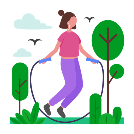 Woman doing Jumping Rope  Illustration