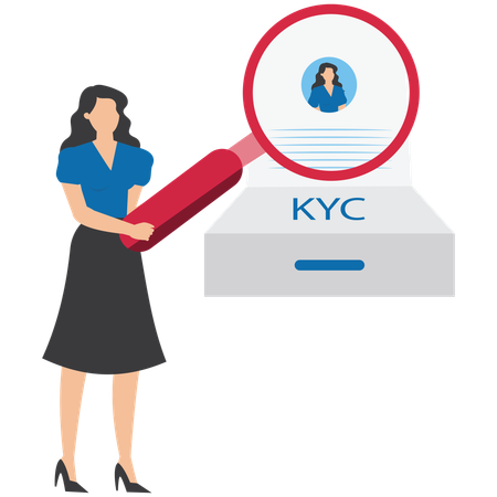 Woman doing kyc verification  Illustration