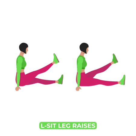 Bodyweight Fitness ABS And Leg Exercise An Educational Illustration On A White Background Illustration