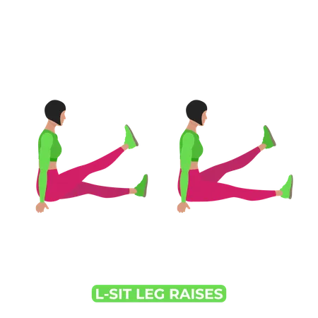 Woman Doing L Sit Leg Raises  Illustration