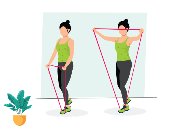 Woman doing Lateral Raise  Illustration