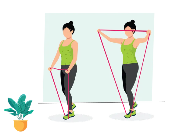 Woman doing Lateral Raise  Illustration