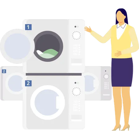 Woman doing laundry  Illustration