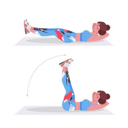 Woman doing leg exercise  Illustration