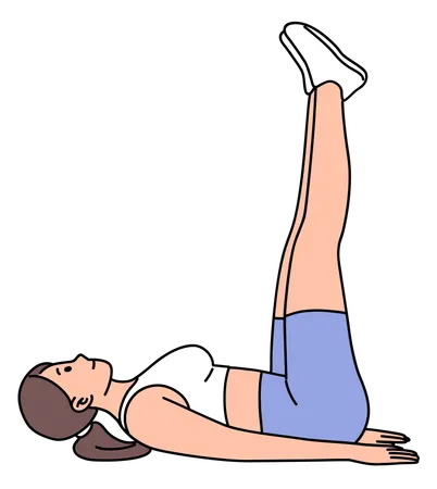 Woman doing Leg Raise exercise  Illustration