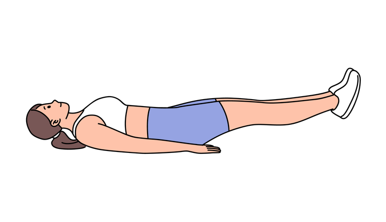 Woman doing Leg Raise exercise  Illustration