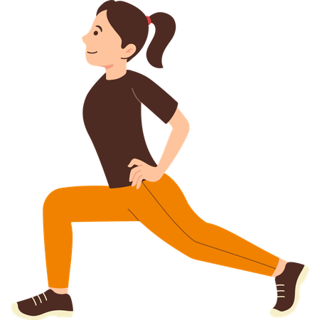 Woman doing leg stretching  Illustration