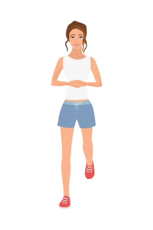 Woman Doing leg Stretching  Illustration