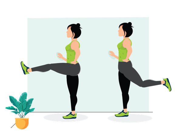 Woman doing Leg Swings  Illustration