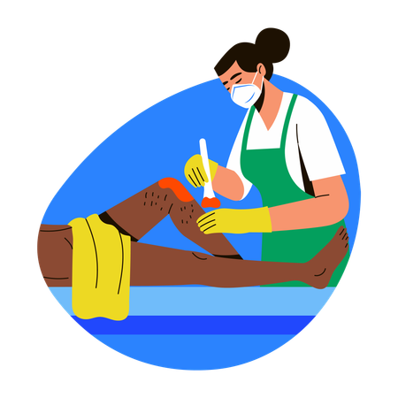 Woman doing leg Waxing  Illustration