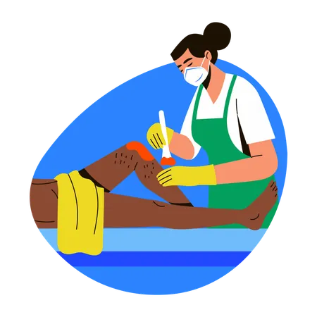 Woman doing leg Waxing  Illustration
