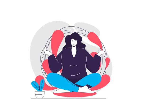 Woman doing Lotus pose  Illustration