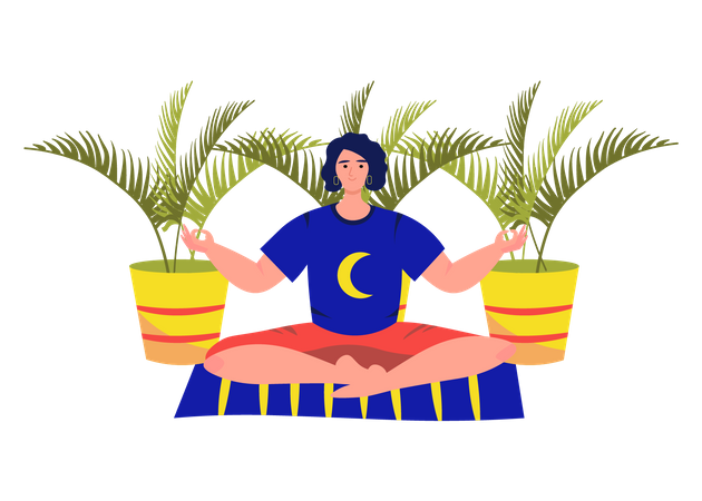 Woman doing Lotus yoga pose  Illustration