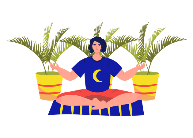 Woman doing Lotus yoga pose  Illustration